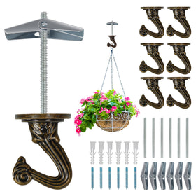 Aidoclip ceiling swag hook set with hardware for secure plant hanging