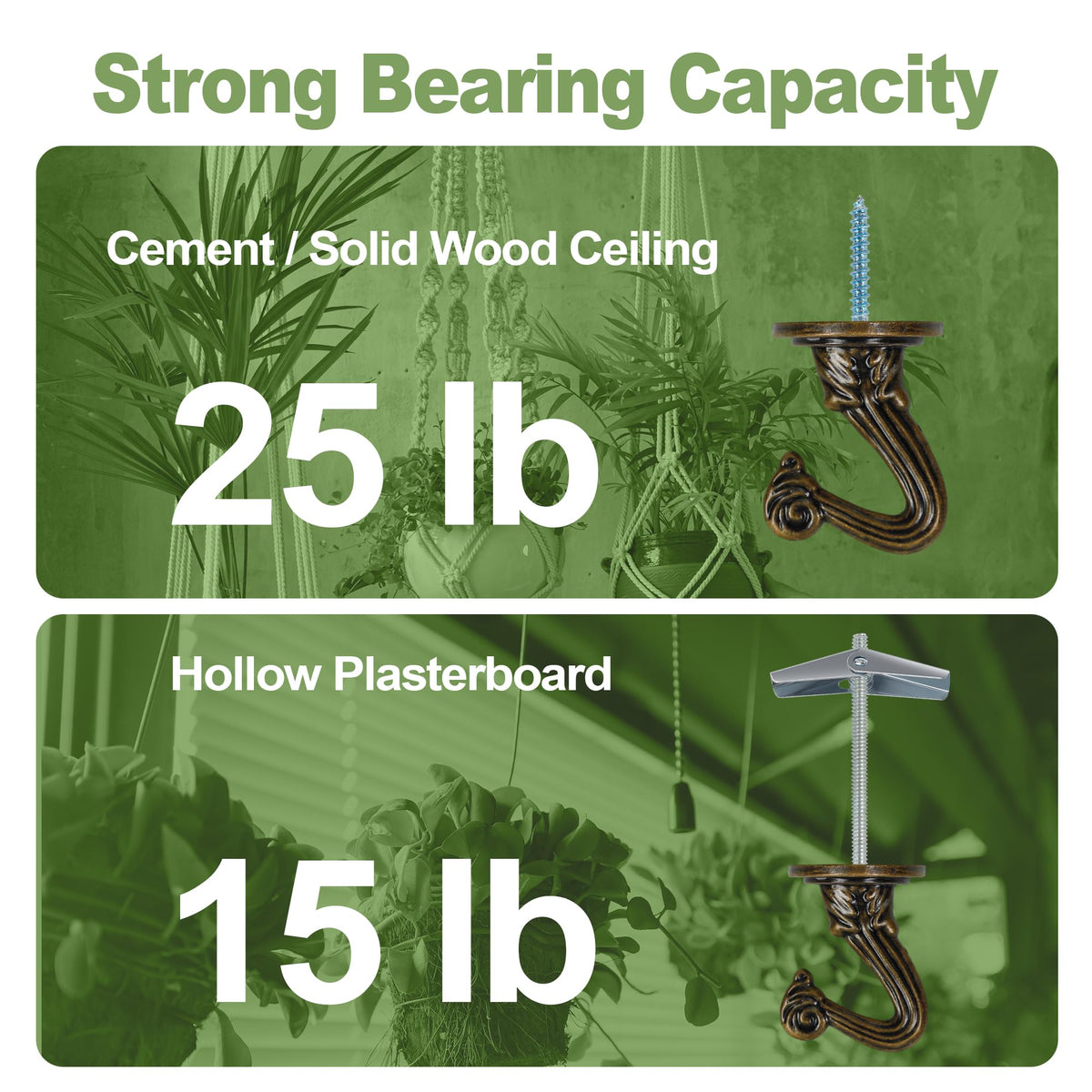 Aidoclip hanging plant setup illustrating stable ceiling attachment