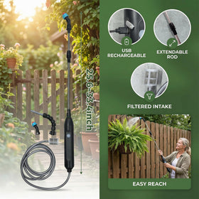 Aidoclip USB-C recharge lasts for hours of cordless watering.
