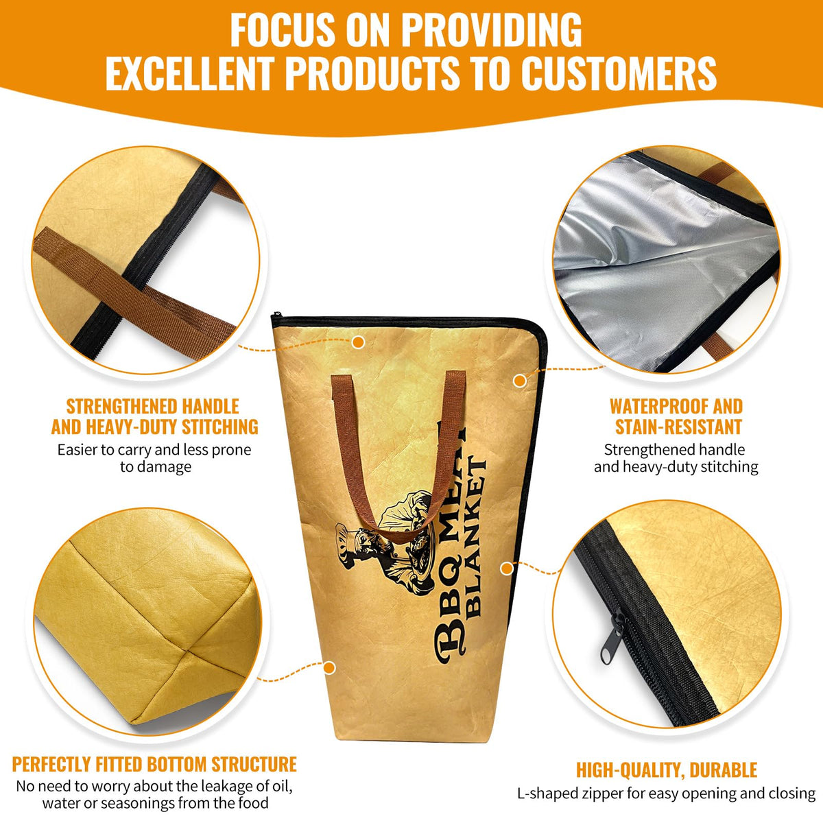 AiDwell BBQ Blanket with dual straps for easy meat transfer.