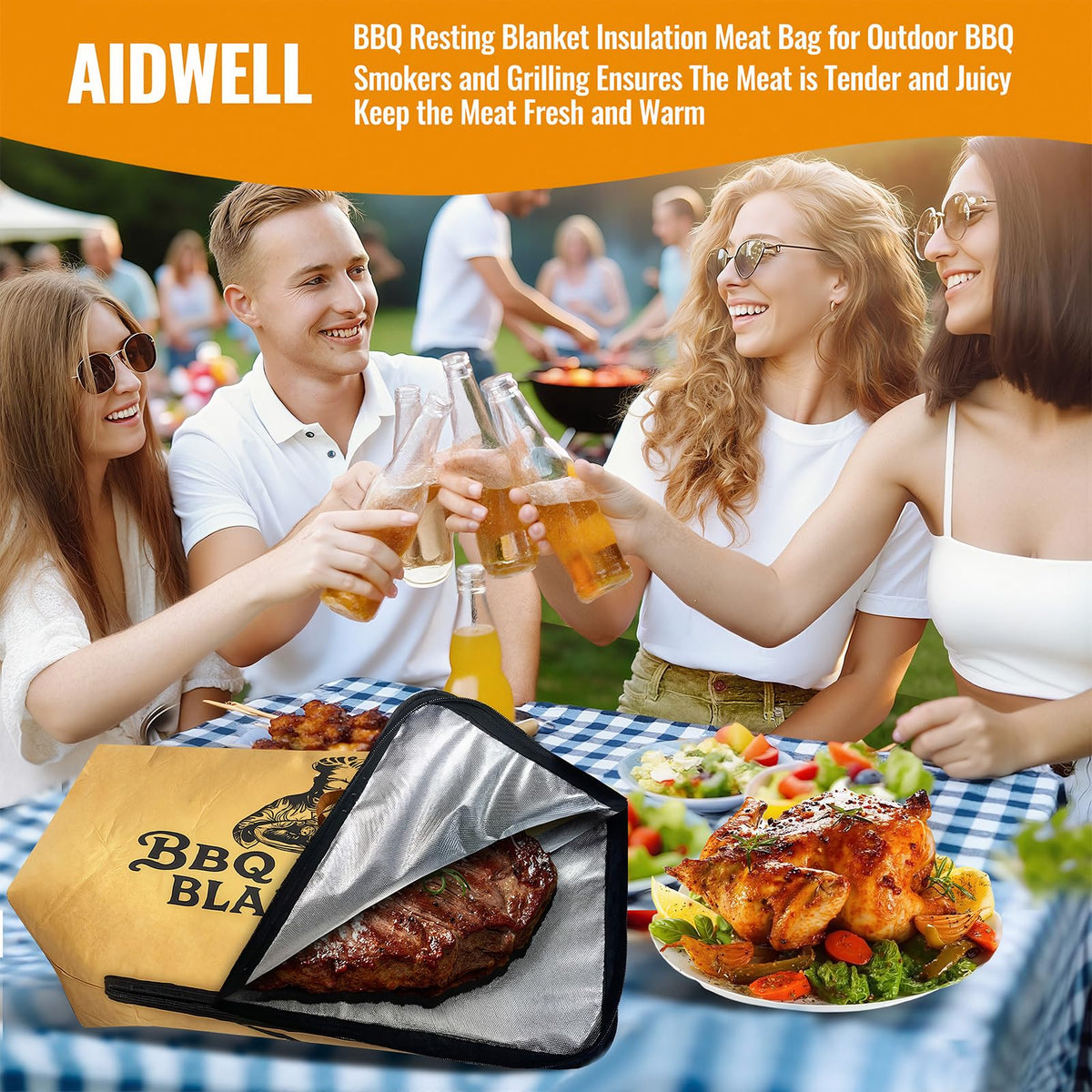 AiDwell BBQ Blanket large meat fit for brisket and turkey.