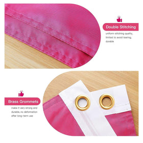 Aieted outdoor-ready flag with brass grommets on Malachi Barton design.