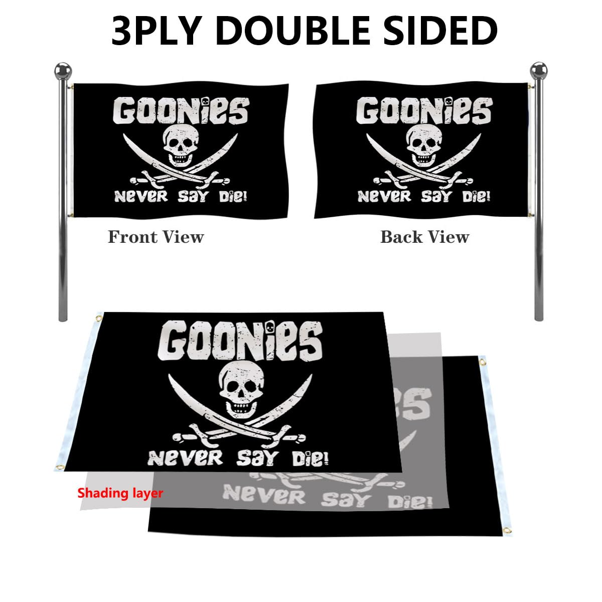 Aieted pirate flag outdoor 3x5 highlights durable fabric ideal for tailgates.