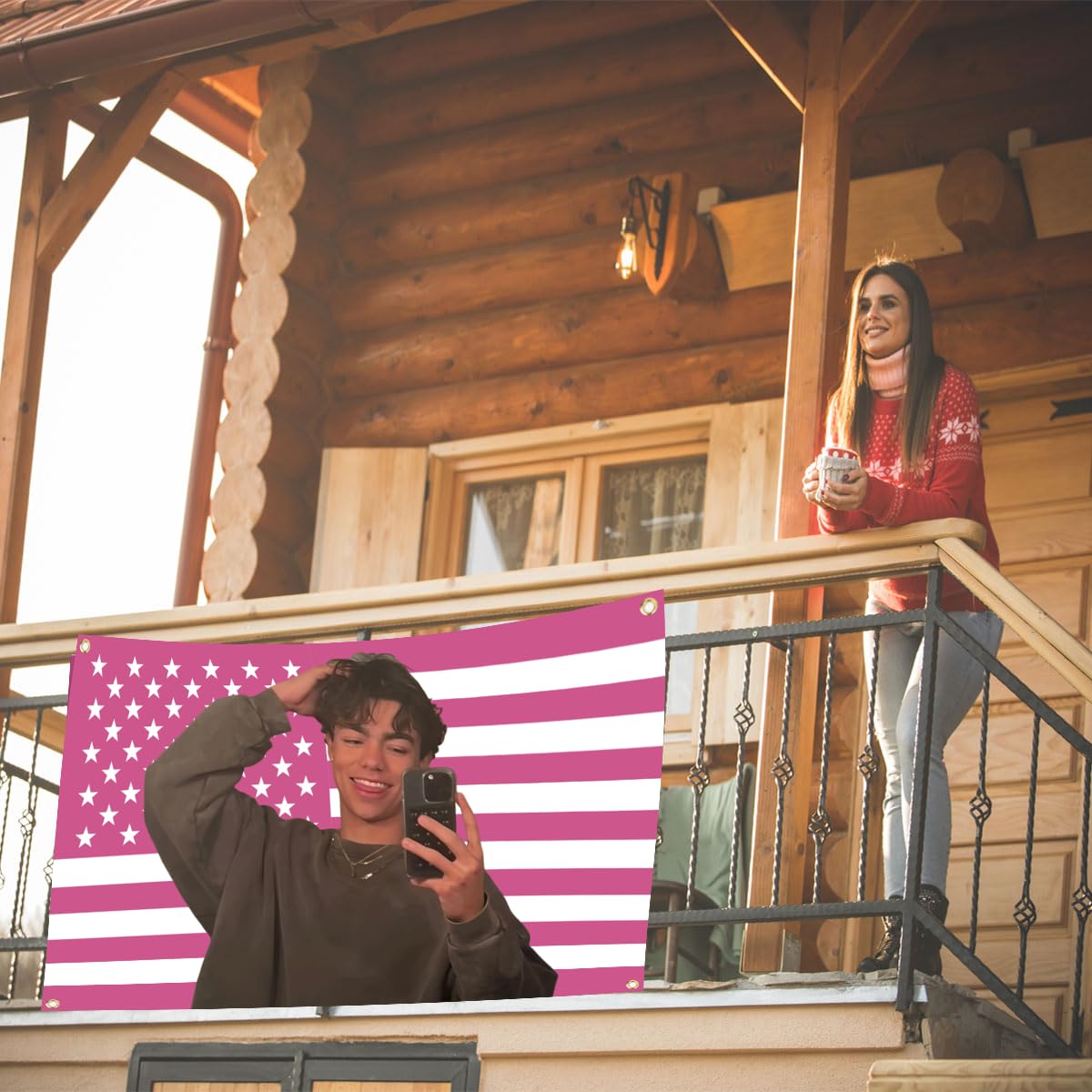 Aieted Malachi Barton flag made of polyester, weather-resistant for year-round use.