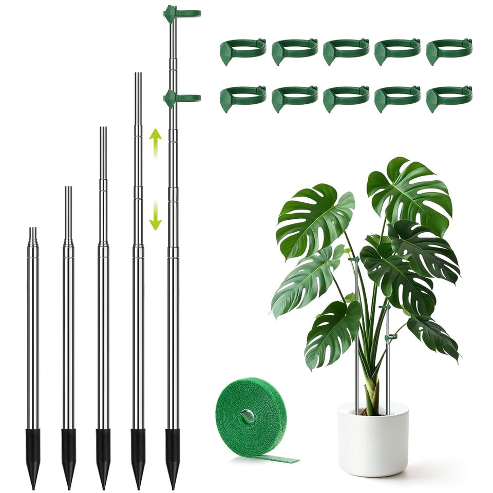 AIEVE extendable stakes assembled ready to support tall plants.