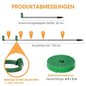 AIEVE extendable stakes at full height demonstrating adjustable support.
