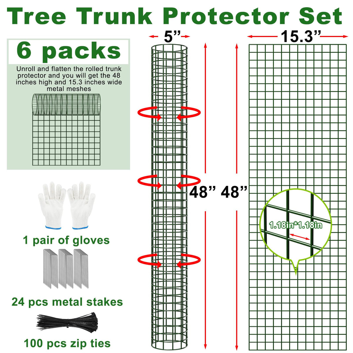 Aifanss tree guard with zip ties demonstrates quick, secure installation.