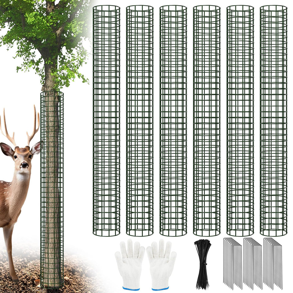 Aifanss tree trunk protector 48inch guards saplings from deer while allowing air.