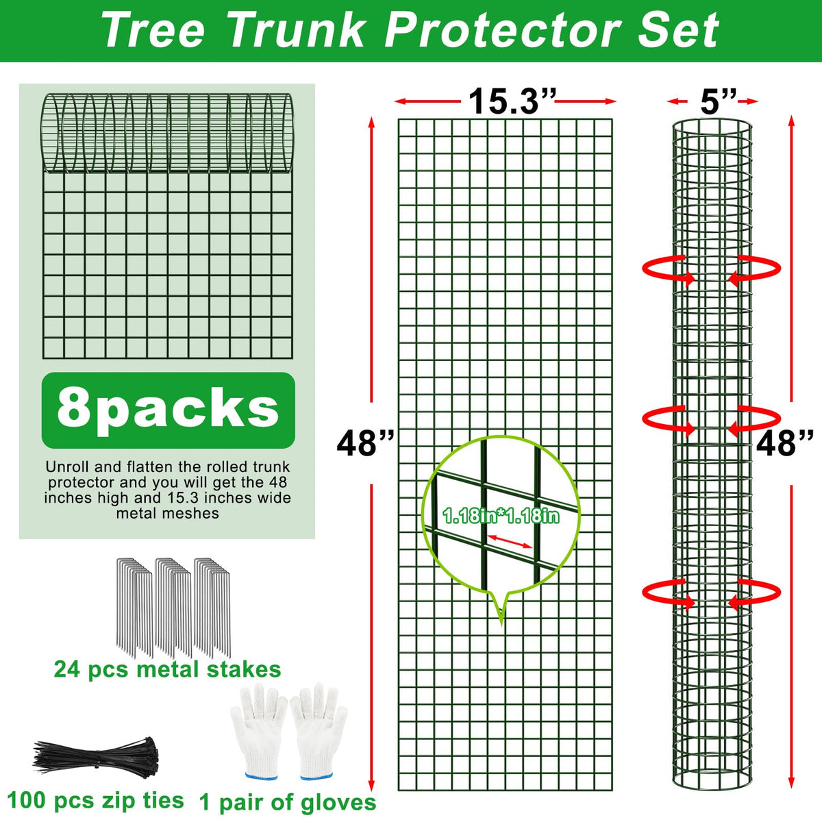Aifanss zip ties and stakes pack securing guard firmly during rain and wind.
