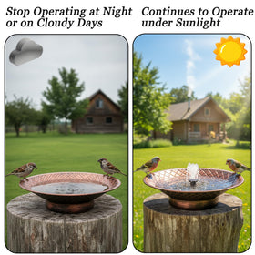 Bronze bird bath sits flat on pathways or steps