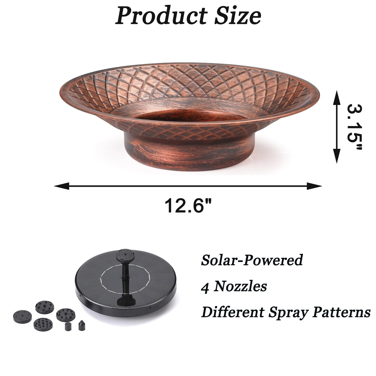 Aifeorzo ground-level bird bath with bronze base adds natural charm