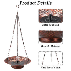 Aifeorzo hanging bird bath chain detail shows durable outdoor hanging design