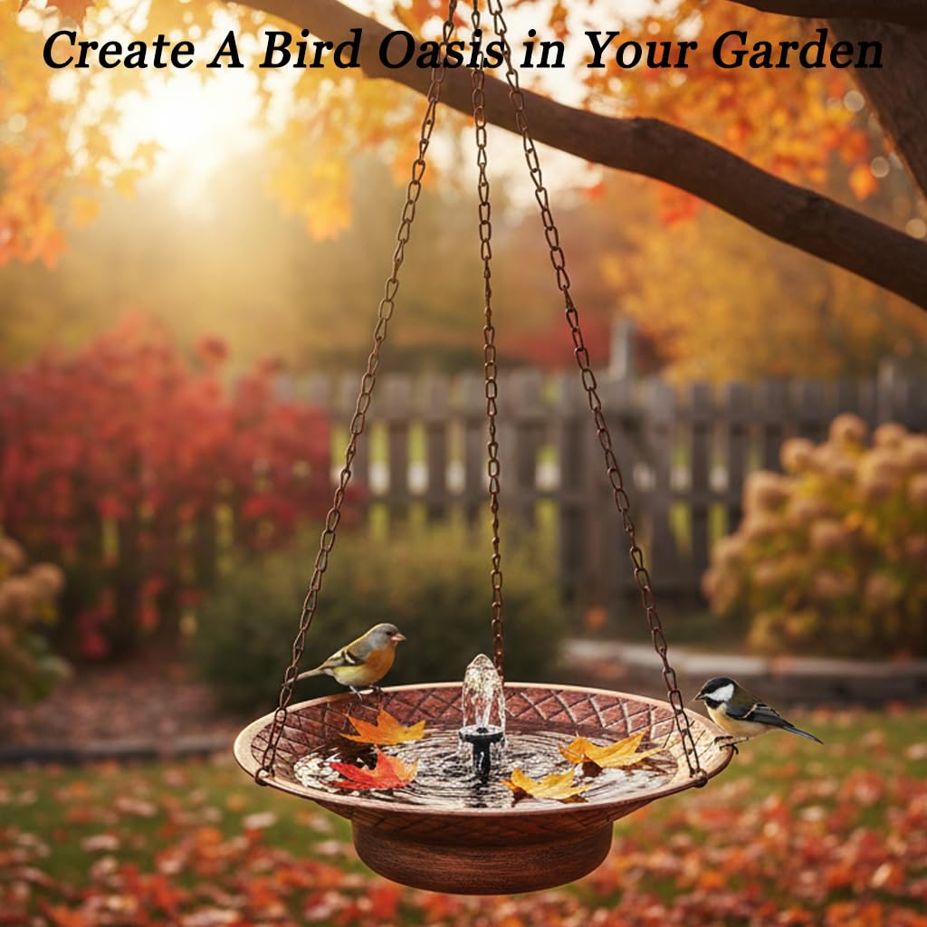 Aifeorzo ready-to-hang bird bath setup simplifies outdoor installation