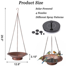 Aifeorzo solar bird fountain water dance enhances garden ambience