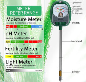 AiGerdinn soil tester suitable for indoor and outdoor gardens.