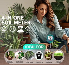 AiGerdinn pH meter reads soil acidity for balanced soil conditions.