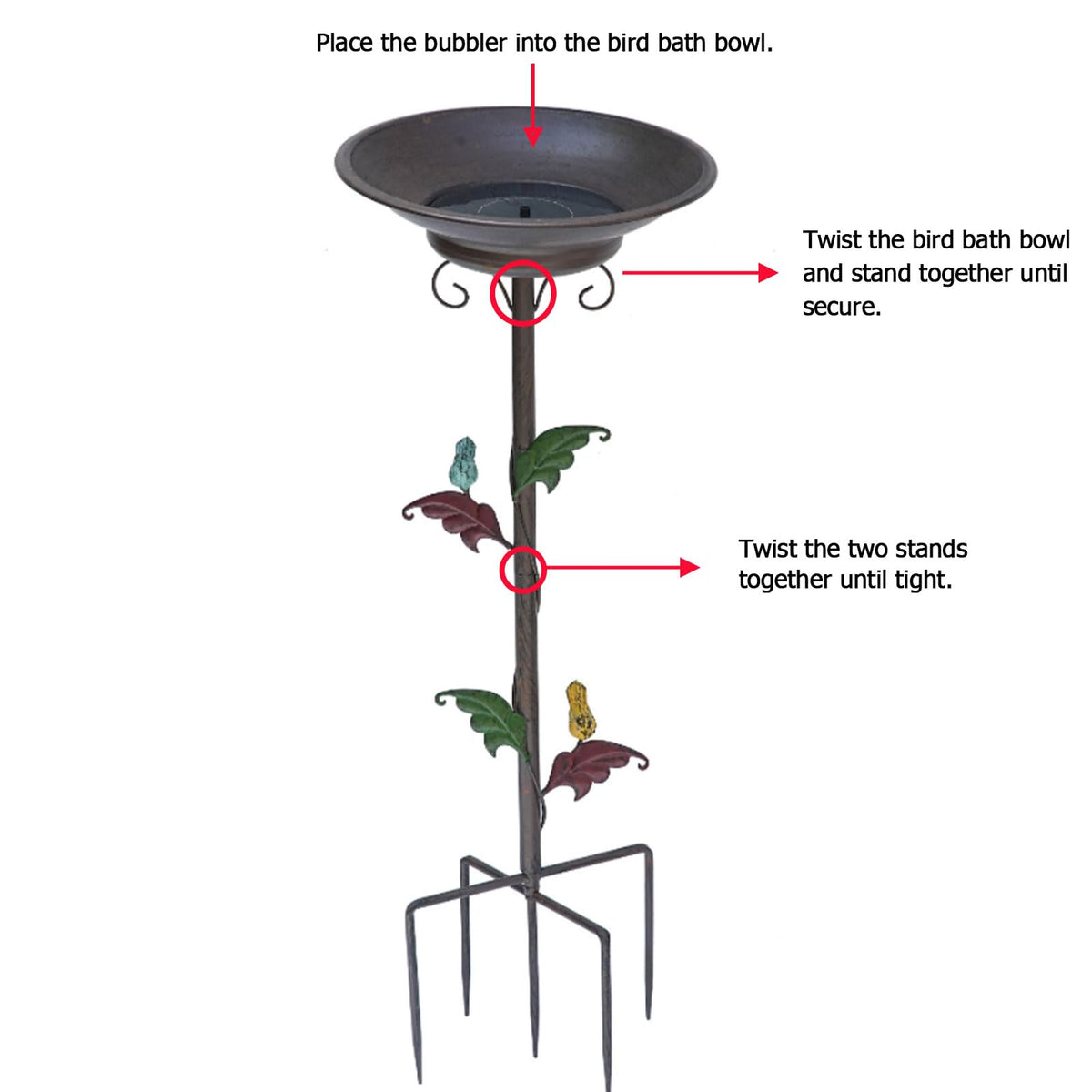 AIHAOKAN 31-inch bird bath height offers ample space for birds