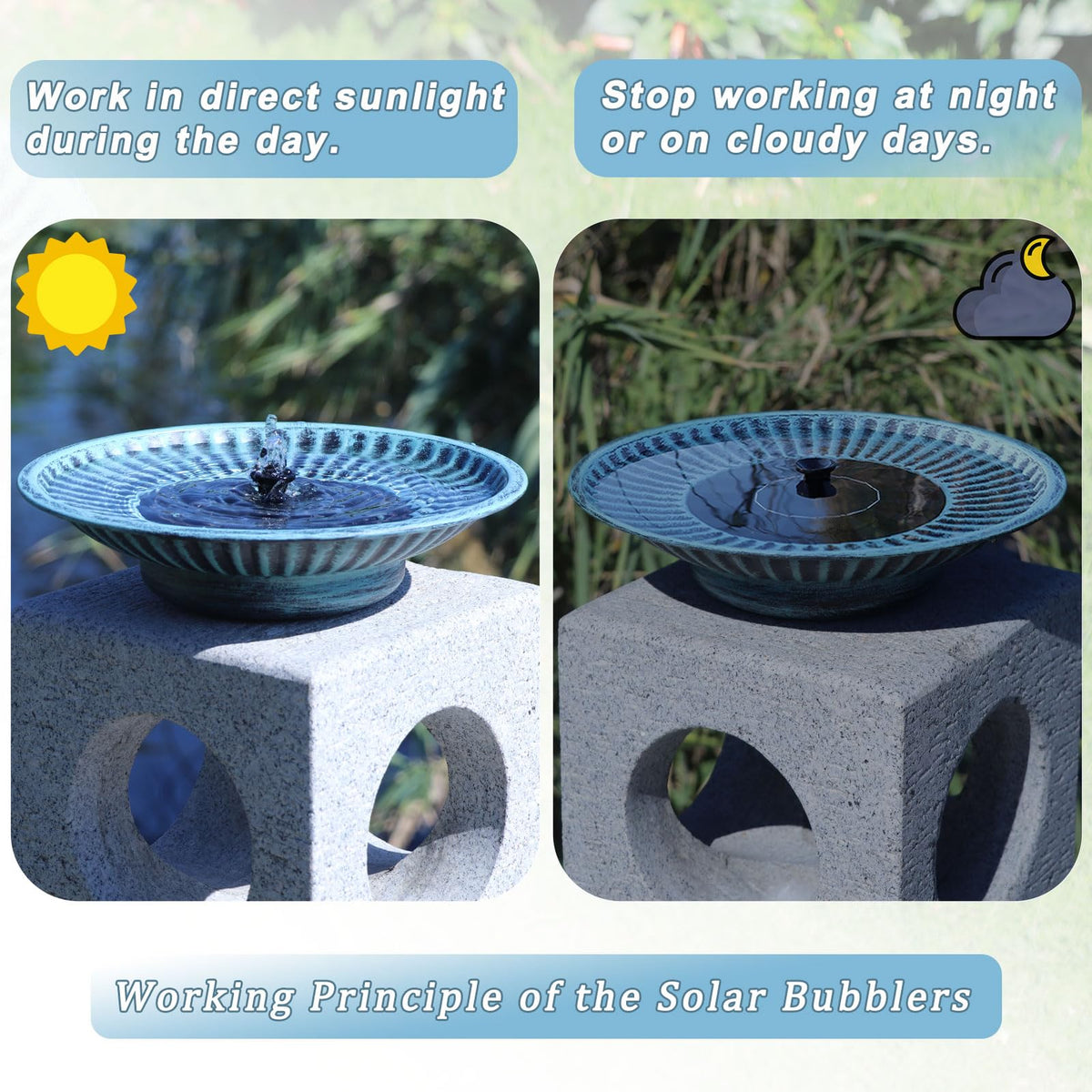 AIHAOKAN durable metal basin blue finish stands up to outdoor use.