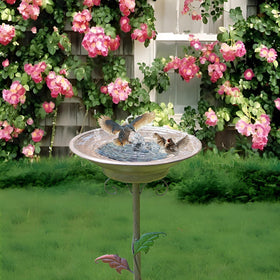 AIHAOKAN outdoor bird bath enhances garden décor and bird watching