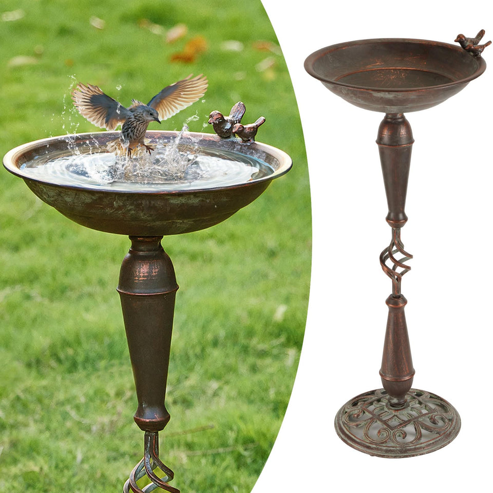 AIHAOKAN pedestal bird bath base anchors stability in windy gardens.