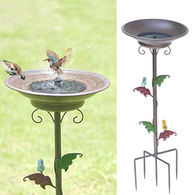 AIHAOKAN solar bird bath bowl with ample drinking space for birds