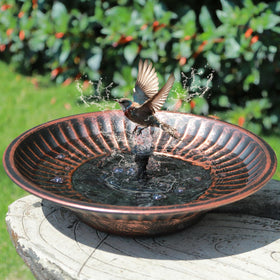AIHAOKAN solar fountain bird bath with 12-inch diameter for birds to bathe and sip