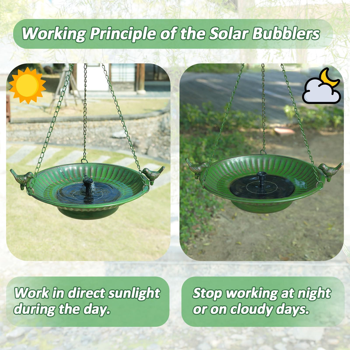 AIHAOKAN solar-powered bubbler helps water circulate naturally in bright sun.