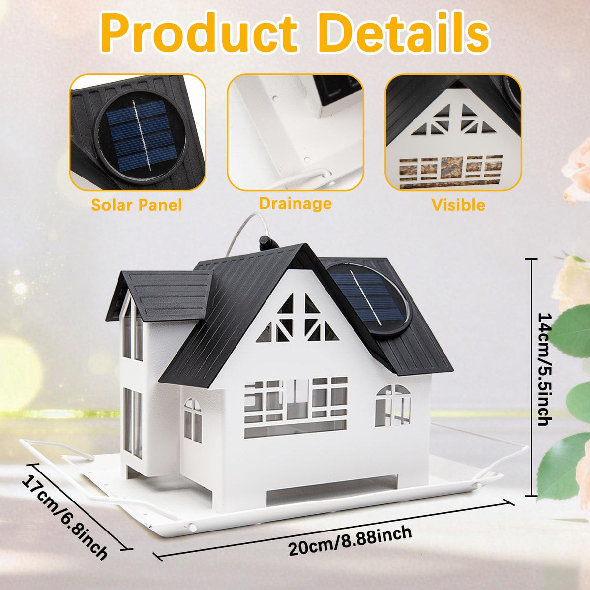 AIKS heavy-duty metal feeder in a hanging design for wind resistance