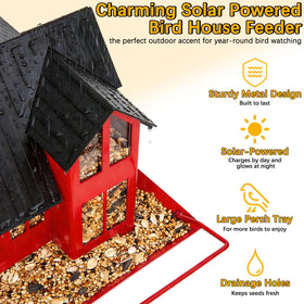 AIKS Solar Bird Feeder holds 32oz of seed for backyard birds.