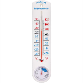 AikTryee hygrometer with analog dial showing temperature and humidity at a glance.