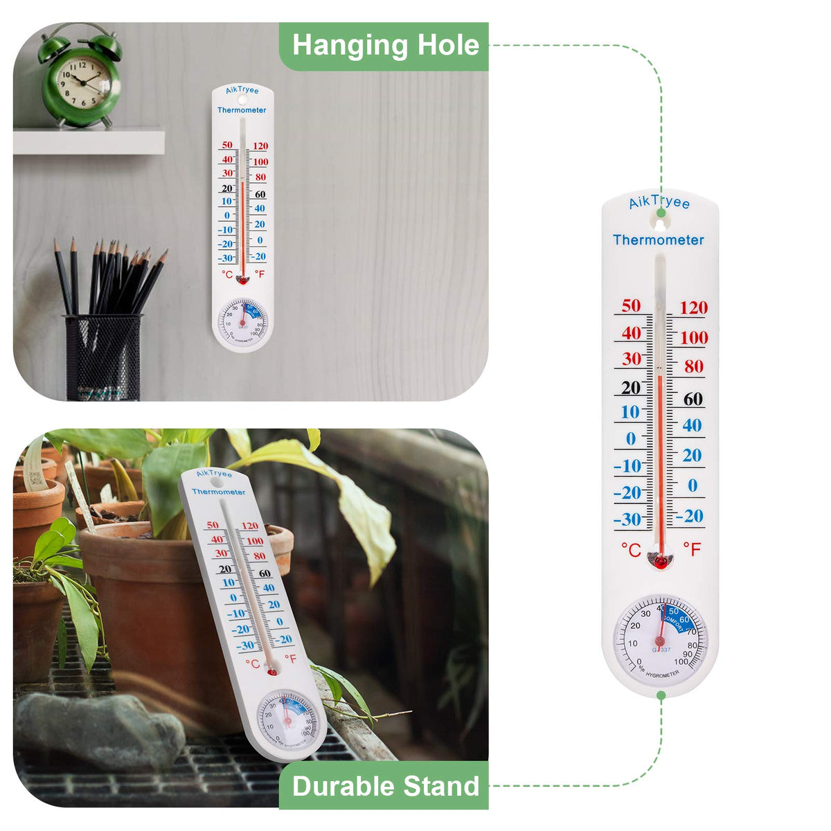 AikTryee table-top or wall-mount option saves space in any setup.