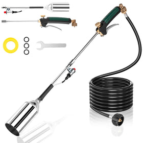 Aikyciu propane torch weed burner with 10ft hose enables extended reach and efficient weed control.
