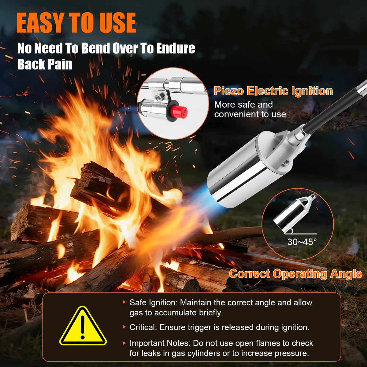 Aikyciu torch assists in ice melt and snow clearing on paths.