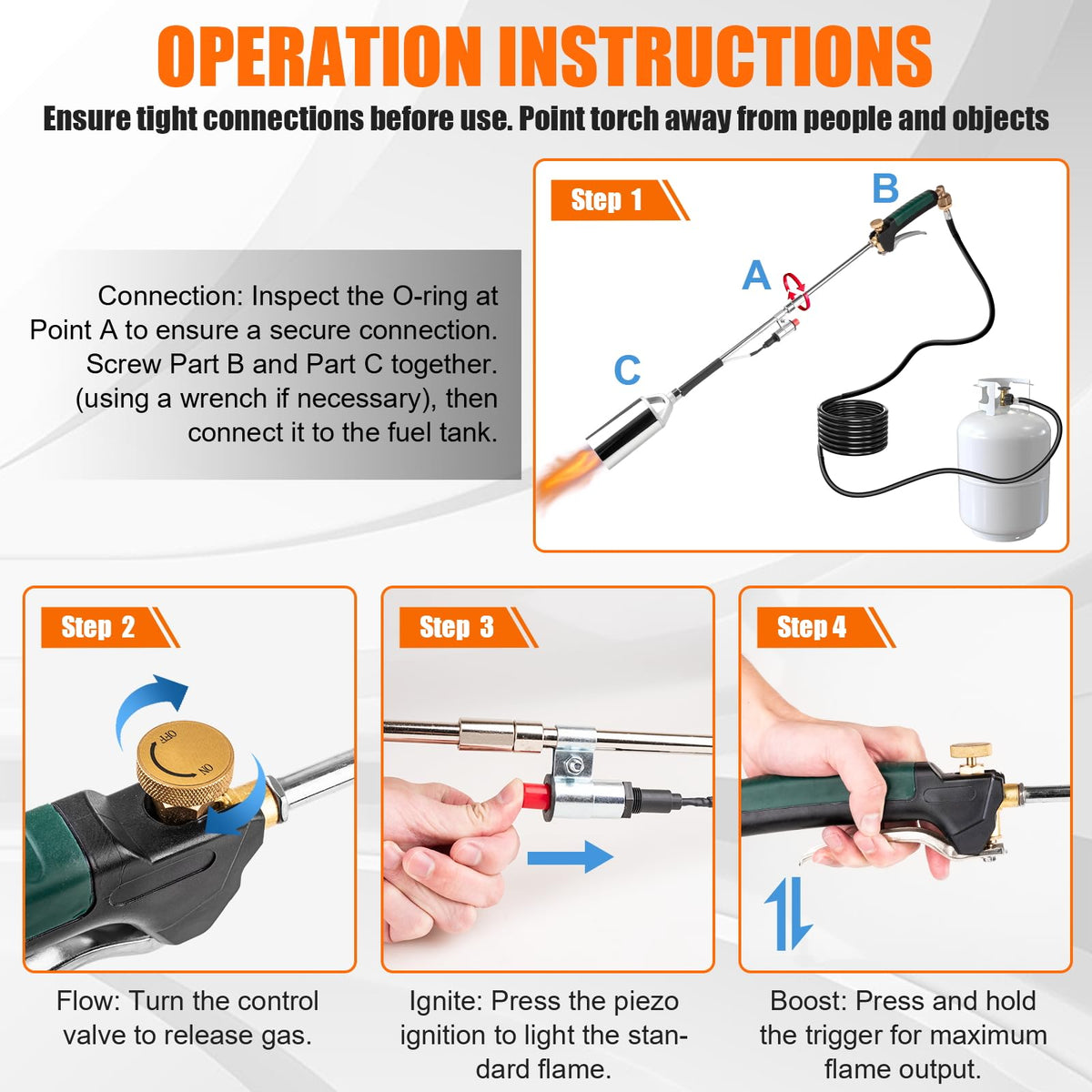 Aikyciu torch supports universal fuel options for flexible usage.