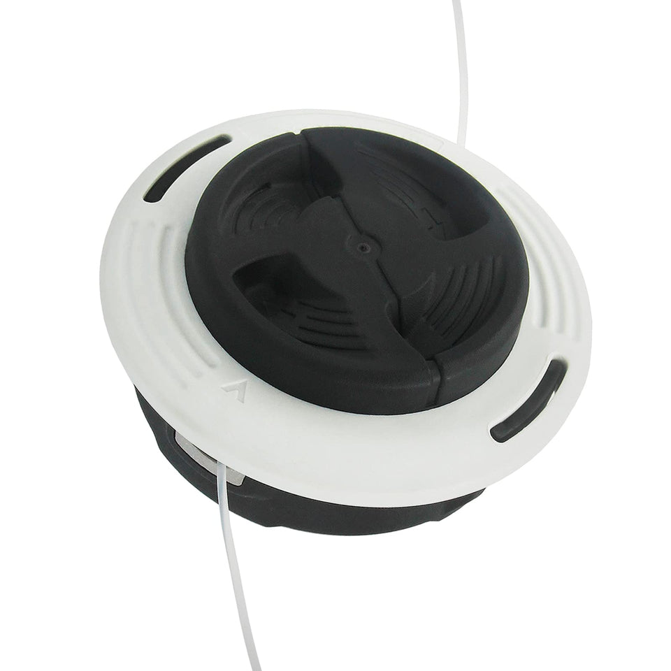AILEETE C26-2 dual-line trimmer head front view with automatic line feed.