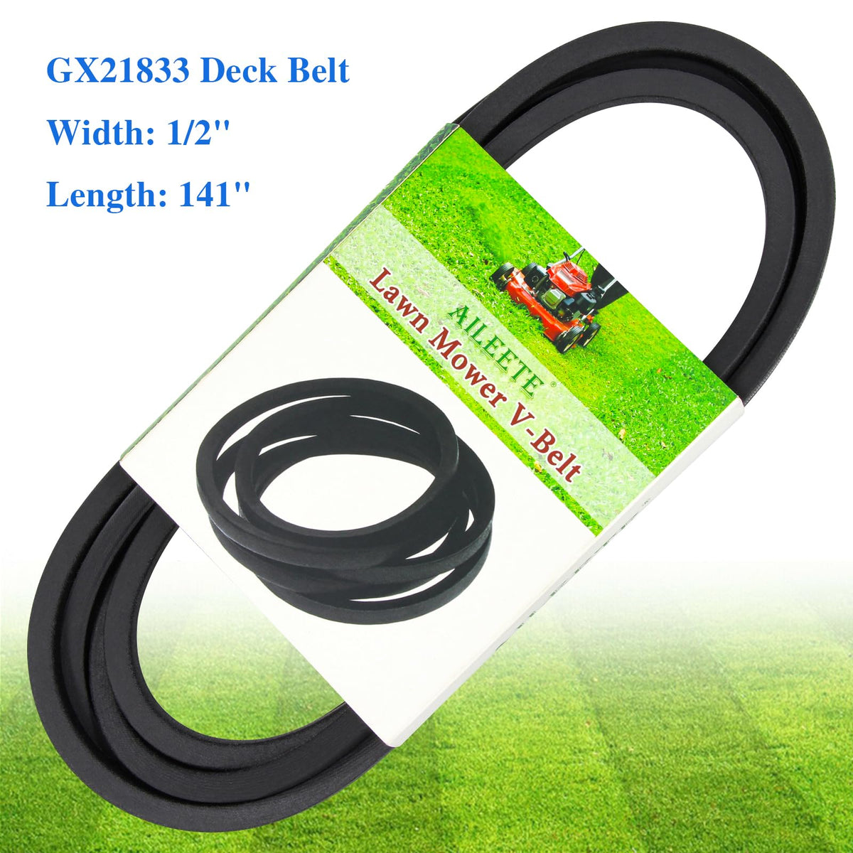 AILEETE GX21833 belt compatible with John Deere 48-inch decks for smooth blade engagement