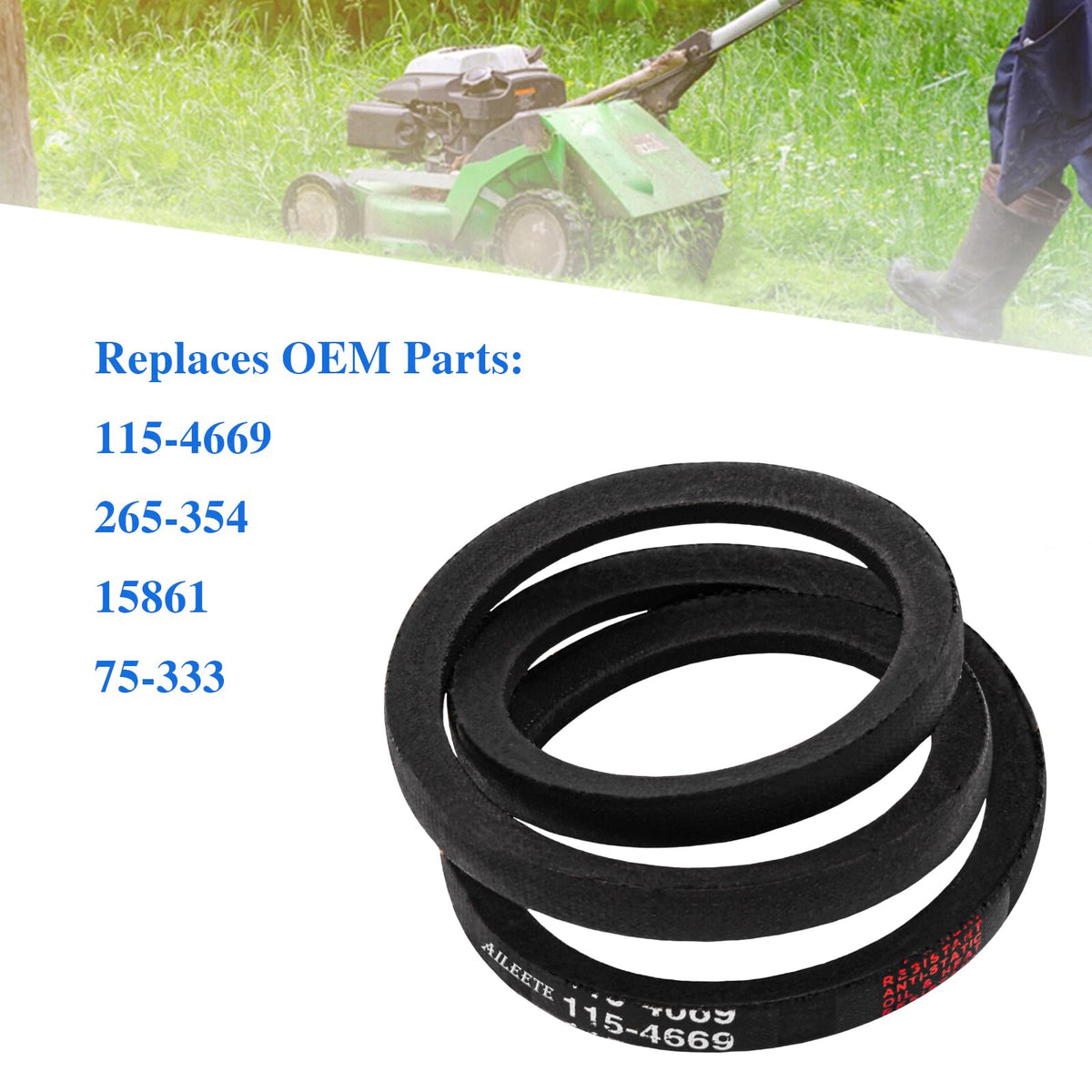 AILEETE 115-4669 belt on Toro mower shows improved drive performance