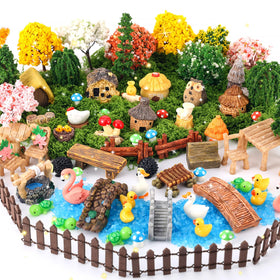 Ailefentene fairy garden accessories set adds whimsy to indoor terrariums and plant pots.