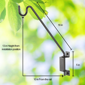 AILIN YELOKIE heavy-duty 16-inch arm supports up to 30 lbs for sturdy planters.