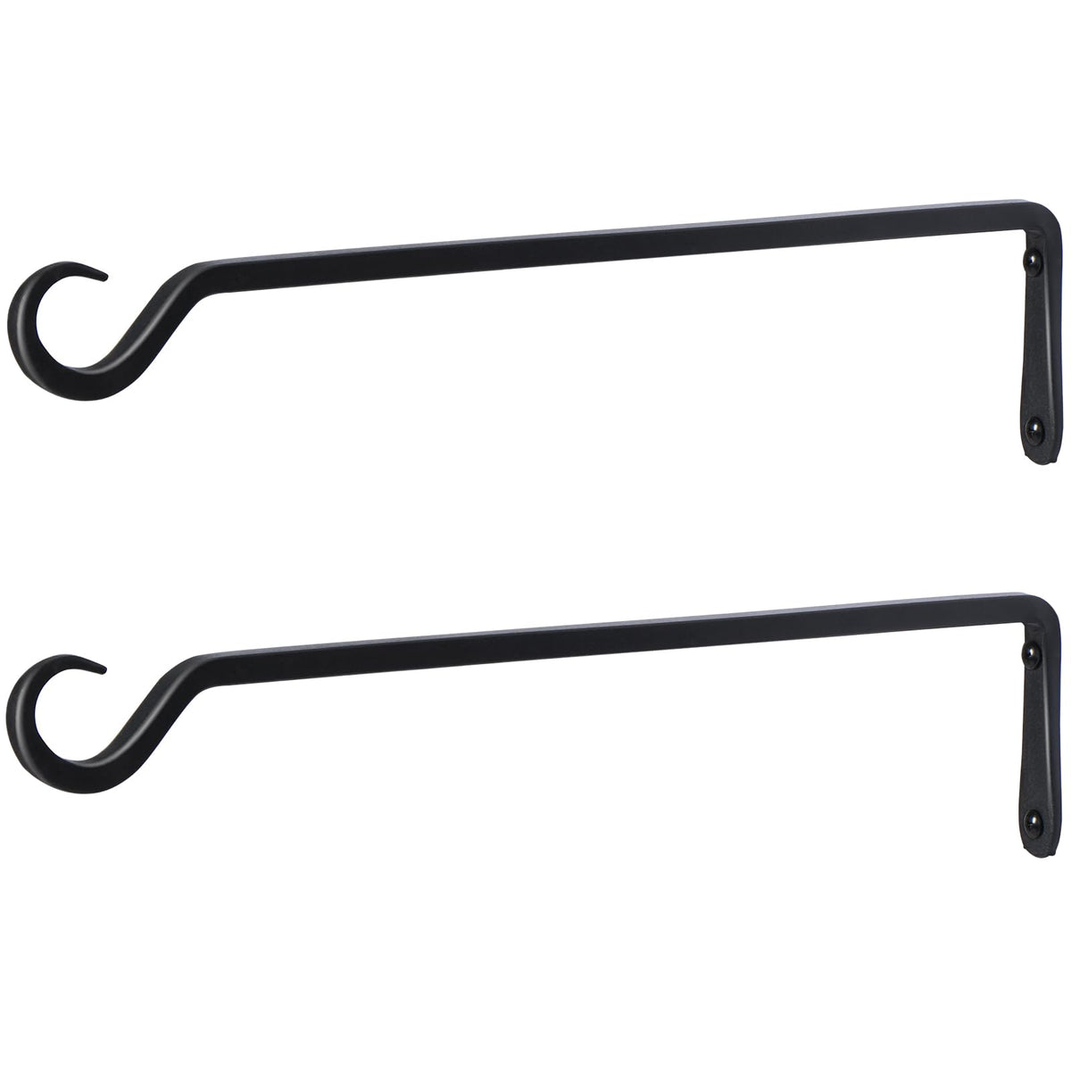 AILIN YELOKIE 16-inch plant hanger bracket in matte black for durable outdoor display.