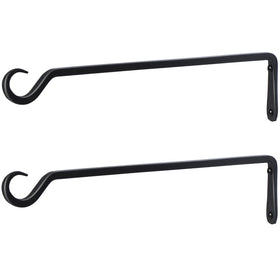 AILIN YELOKIE 16-inch plant hanger bracket in matte black for durable outdoor display.