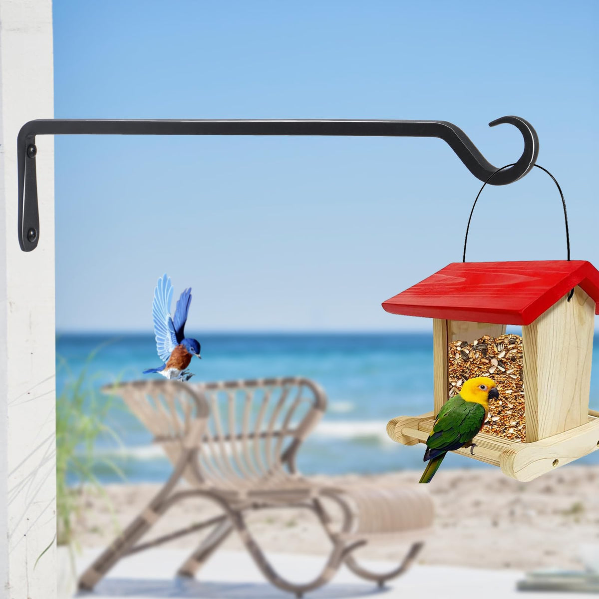 AILIN YELOKIE 16-inch hanger ideal for wind chimes or feeders in outdoor spaces.