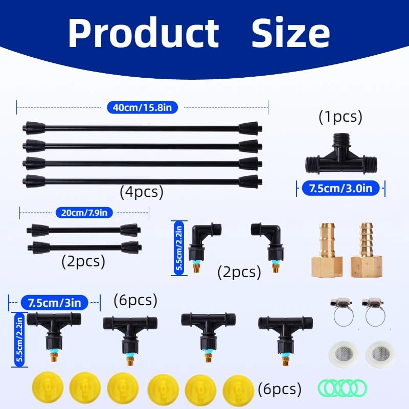 Aimela brass fittings show sturdy, leak-resistant sprayer connections for reliable field use.