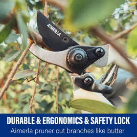 Aimerla ergonomic non-slip grips on trowel and rake for comfort