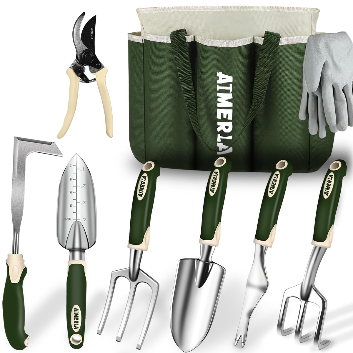 Aimerla gardening tools set 9 with non-slip grip for comfortable gardening sessions.