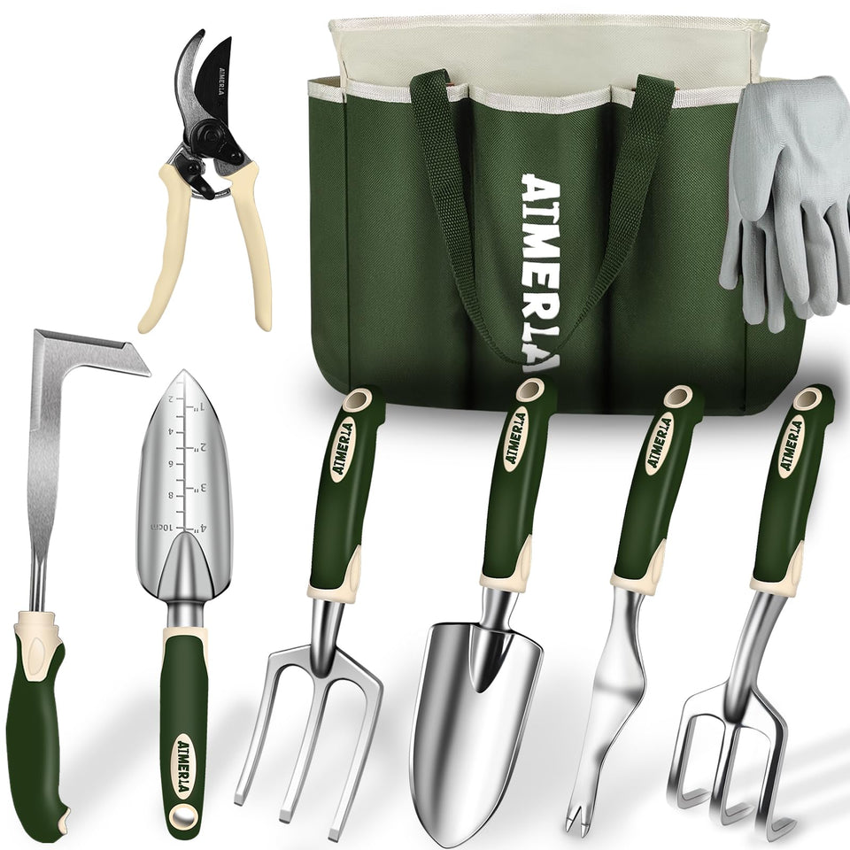 Aimerla gardening tools set 9 with non-slip grip for comfortable gardening sessions.