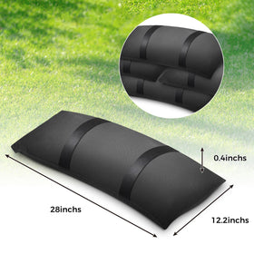 Aimosen four-pack base weights simplify outdoor setup near pools and gardens.