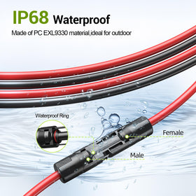 Aimou plug-and-play solar cable ends ready for quick, tool-free connections