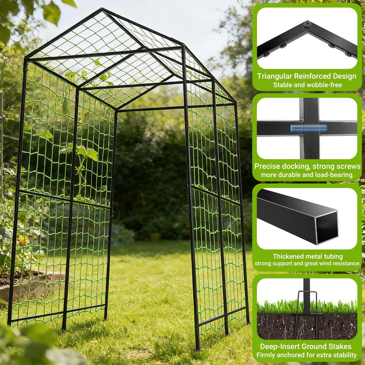 AIMUCT arch trellis anti-rust coating helps withstand wind and rain.