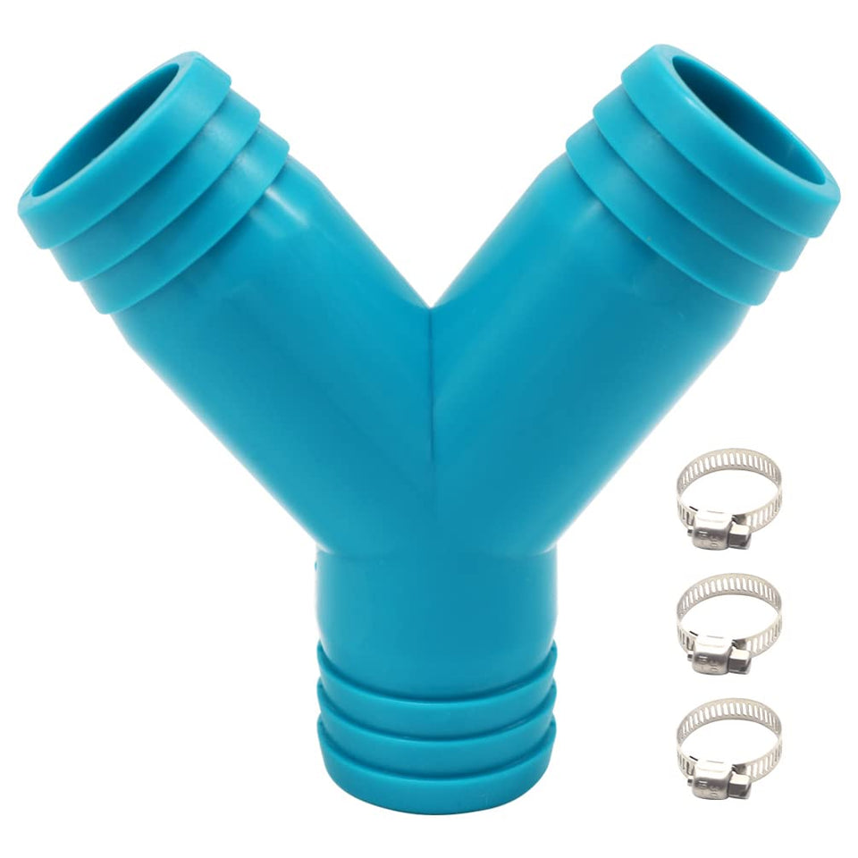 Aincix 1-1/8-inch 3-Way Y barbed fitting for hose junctions